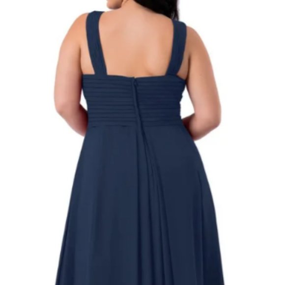 Azazie Navy Blue Bridesmaid Dress- size 8 - Picture 4 of 5